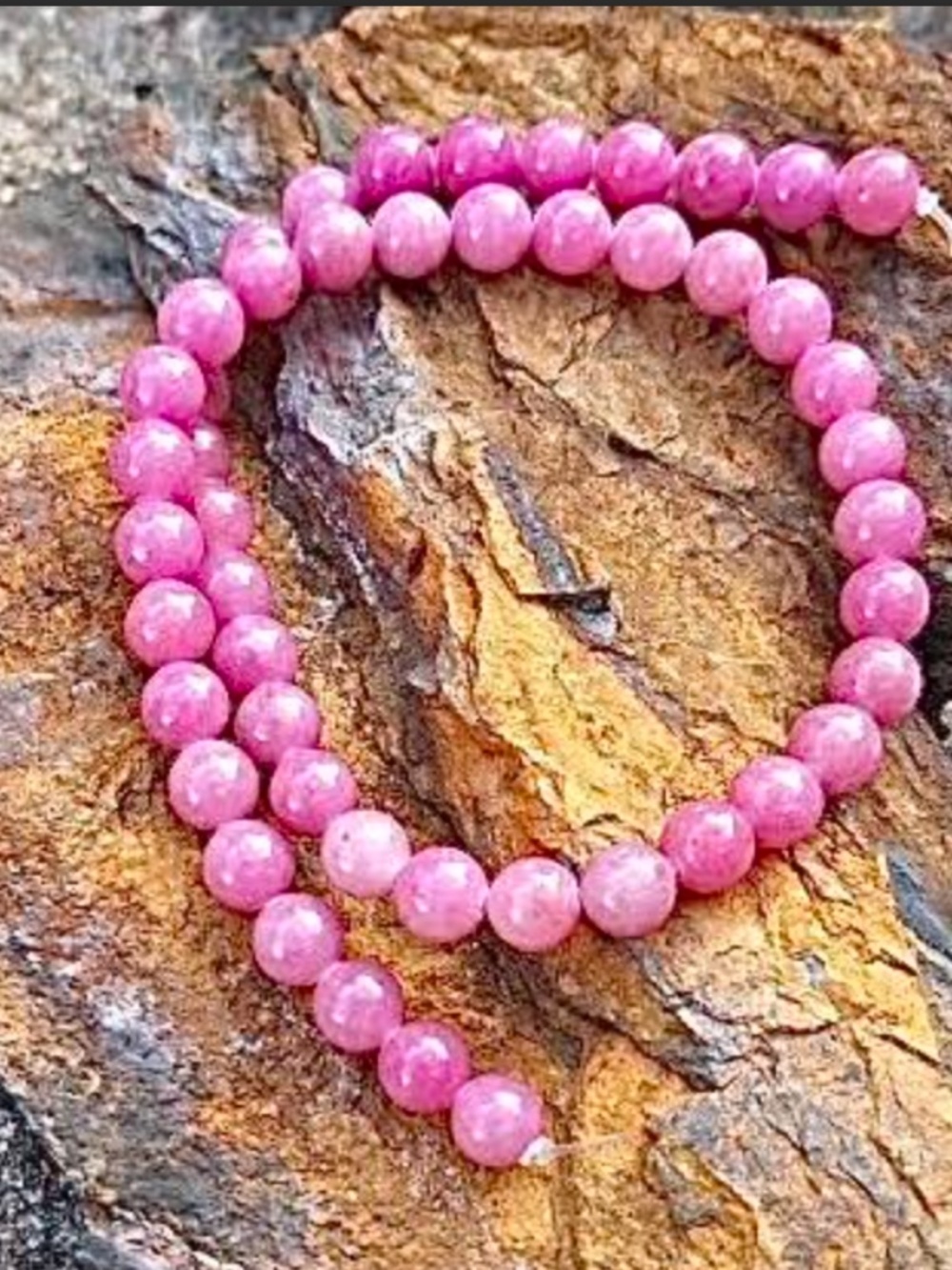 15'' Strand Pink Quartz "Mountain Jade'' Beads, 8mm, NWT